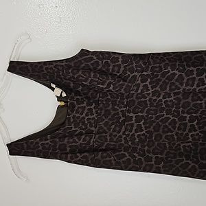 Michael Kors Brown Leppard Print Dress